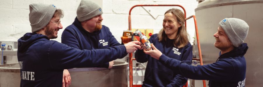 The Jump Ship Brewing team celebrating
