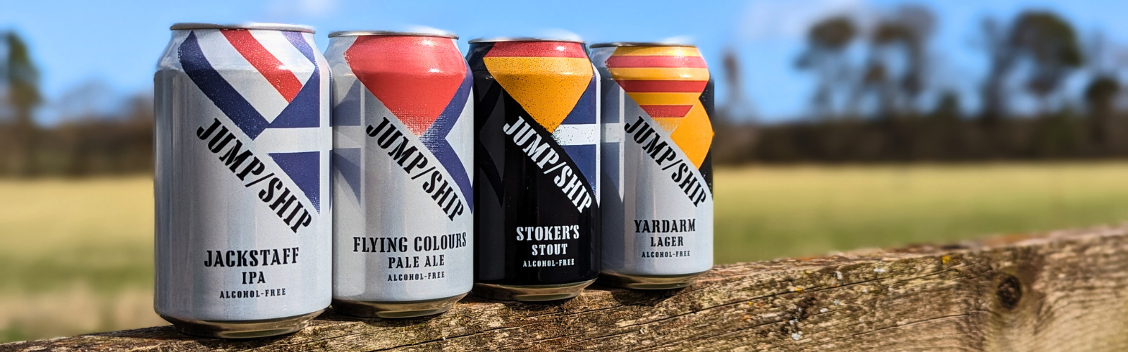 The core range of Jump Ship's alcohol free beers