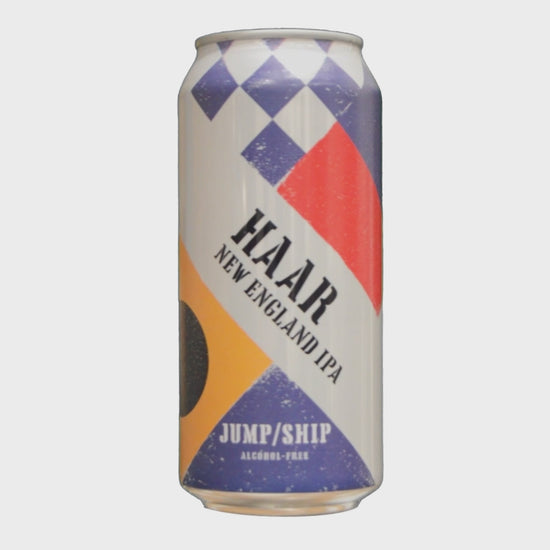 A can of Jump Ship Haar NEIPA spinning